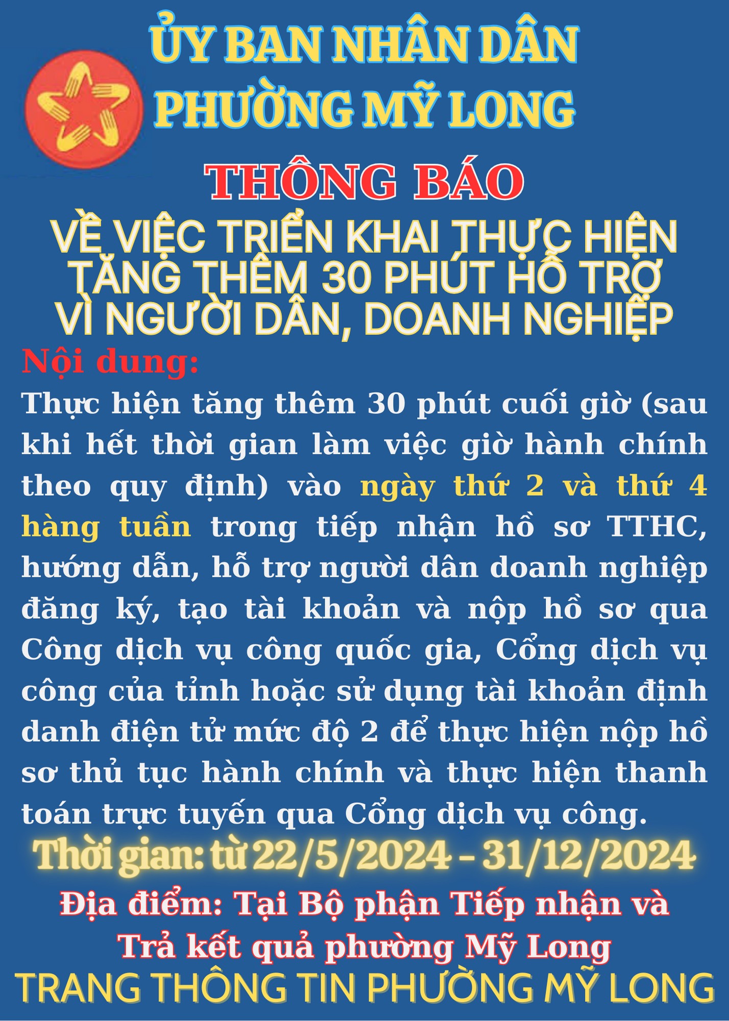 Nguồn: UBND phường Mỹ Long
