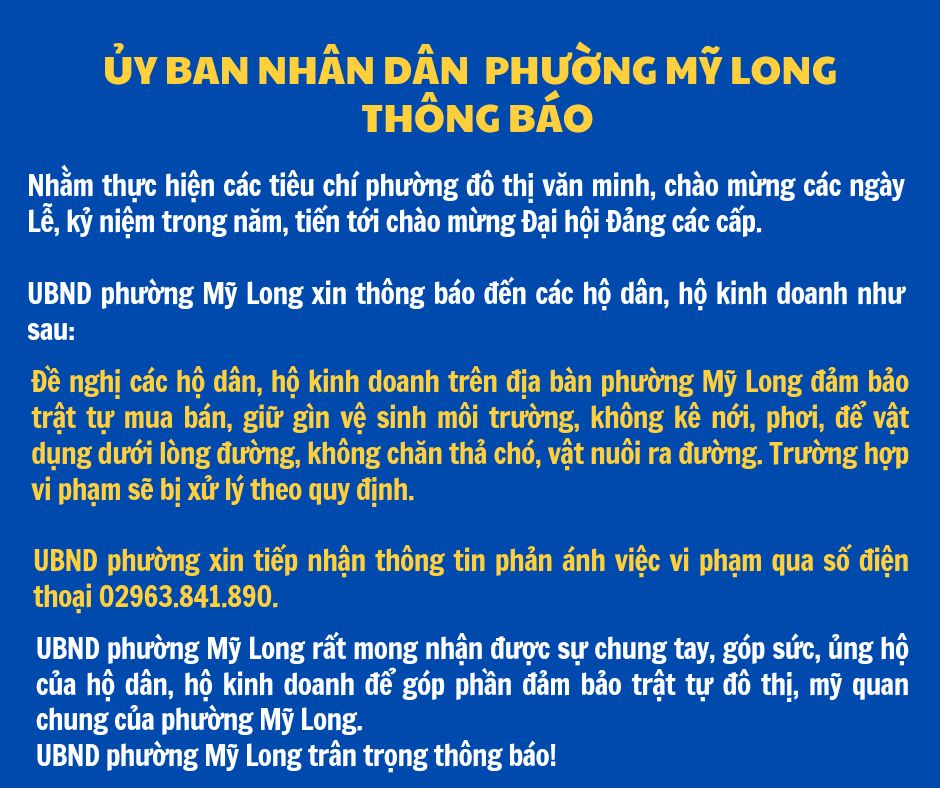 Nguồn: UBND phường Mỹ Long