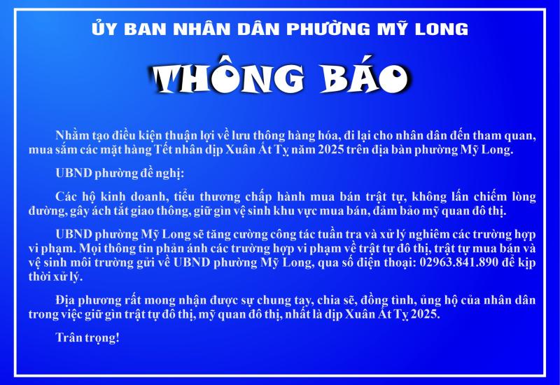 Nguồn: UBND phường Mỹ Long
