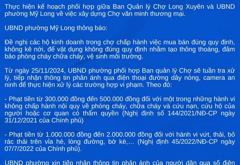 Nguồn: UBND phường Mỹ Long